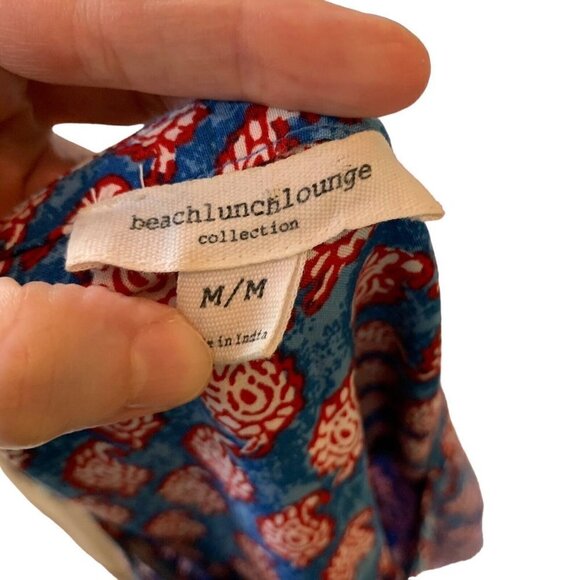 BeachLunchLounge Women's M Medium A-Line Mini Dress Pleated w. Tassels Batik - Picture 7 of 7